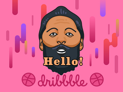 Hello Dribbble！ basketball dribbble illustrate