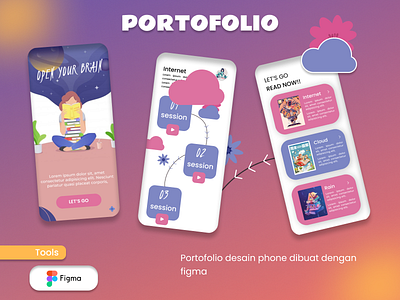 Phone Portofolio Desain animation branding graphic design logo ui