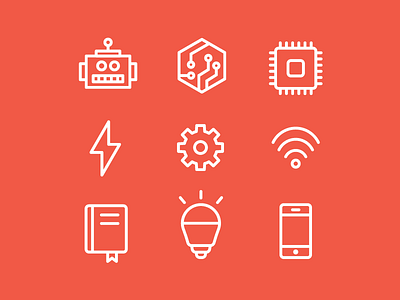Teen Tech Week Icons icons illustration line art simple tech vector