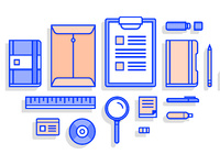 Office Supplies Stationery Ilrations By Lucian Tudorache Office Supplies Ilrations High Definition