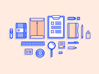 Office Supplies & Stationery Illustrations