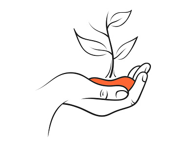 Hand Holding Seedling Illustration