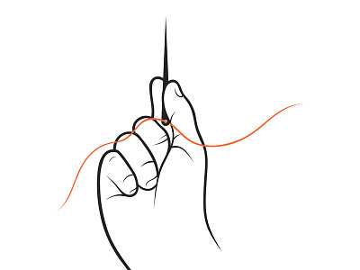 Hand Holding Needle Illustration