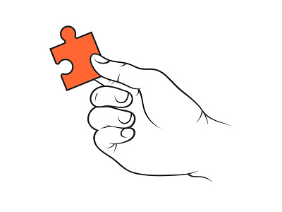 Hand Holding a Puzzle Piece Illustration drawing hand illustration puzzle puzzle piece sketch