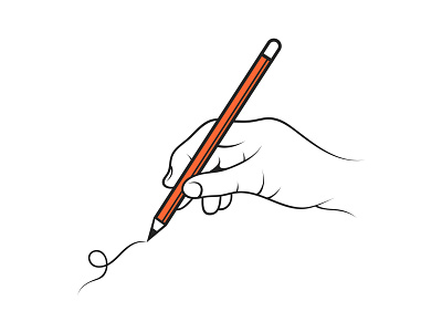 Hand Holding a Pencil Illustration drawing hand illustration pen pencil sketch