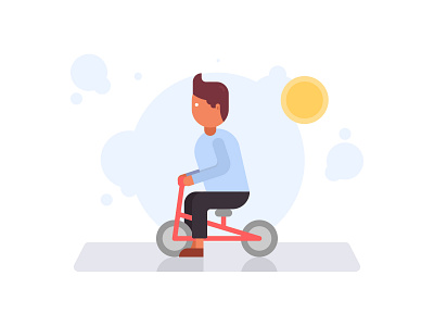 Small Bicycle Illustration bicycle clean clouds creative design drawing illustration illustrator minimal simple simplicity vector web