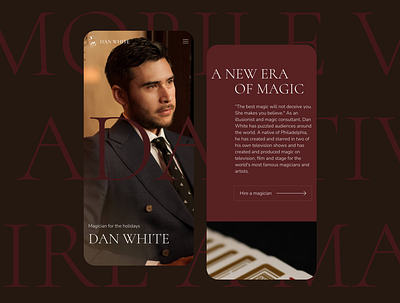 Dan White magician website de design graphic design typography ui ux
