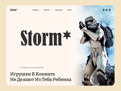 Storm branding design home page store toys