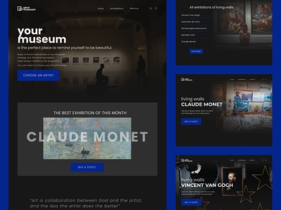Museum with digital exhibitions art branding design home page museum