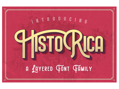 Historica Layered Typeface type design retro vintage font typography layered font font