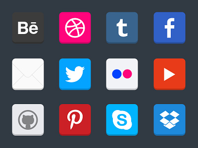 Flat Social Icons download flat freebie icon social
