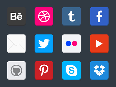 Flat Social Icons