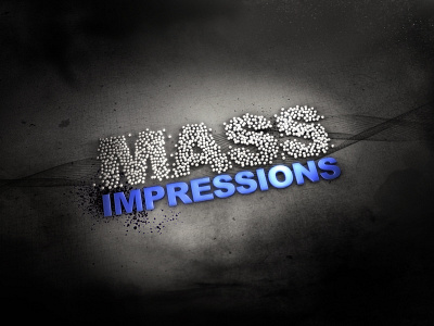 Mass Impressions 3d corporate identity design grunge logo wall perp