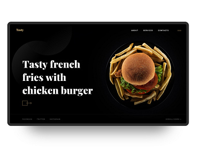 Food Landing Page Design app art branding clean design flat flat design food graphic design icon illustration logo minimal mobile typography ui ux vector web website