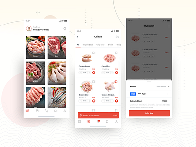 Meat shopping app figma figmadesign mobile app mobile app design mobile ui shopping app ui uiux