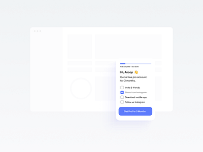 Onboarding Checklist UI Element