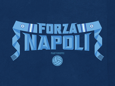 Forza Napoli Lettering displaytype drawn football icon illustration letering scarf soccer type typography