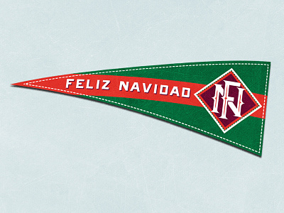 Feliz Navidad baseball christmas icon illustration lettering logo monogram pennant retro type vector vintage