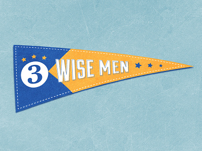 3 Wisemen Pennant baseball christmas icon illustration lettering logo pennant retro sport type vector vintage