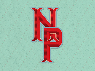 North Pole Monogram baseball christmas icon illustration lettering logo monogram retro type vector vintage