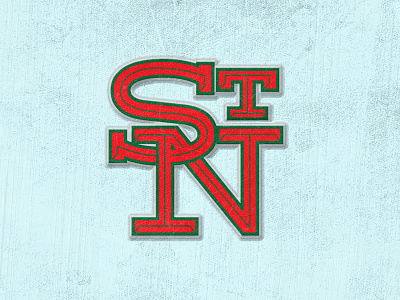 St Nicks Monogram baseball christmas icon illustration lettering logo pennant retro sport type vector vintage