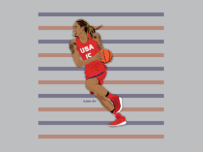 Brittney Griner art ballislife basketball drawing icon iconset illustration logo usa vector