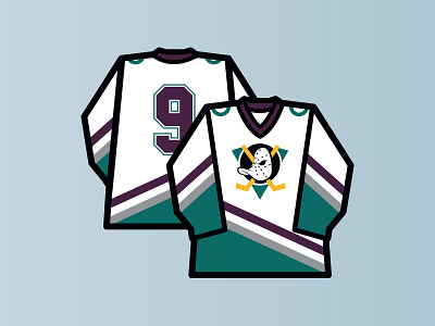 Mighty Ducks design drawing hockey icon illustration retro sport thicklines vector vintage