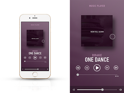 Daily UI: 9:100 - 'Music Player' 100 404 9 apple daily ui design error interface mobile music player sign up user