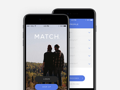 Match App Screens app dating app design interface love match mobile