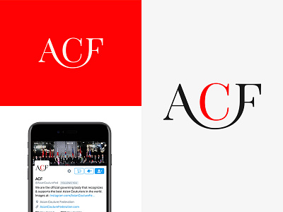 ACF Case Study acf asian couture federation fashion identity logo logo design rebrand word mark