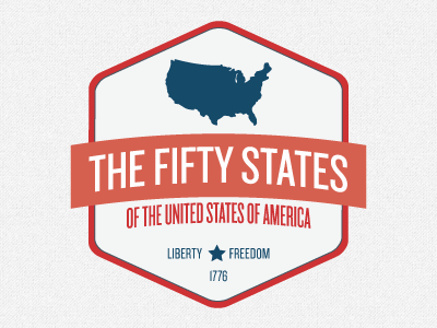 The Fifty States america blue logo red