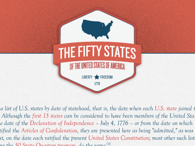 The Fifty States america blue grain logo red texture