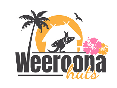 Weerona Huts branding design illustration logo vector