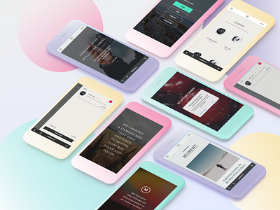 Moment Photo App gradients ios mobile app mockup redesign