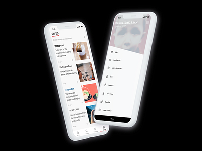 Feed, the news-reading app concept ios iphonex mobile app