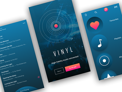 Vinyl Music App concept digital ios mobile app ui