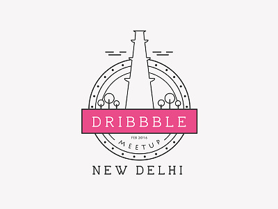 New Delhi Meetup badge city designers dribbble emblem event illustration logo meetup new delhi