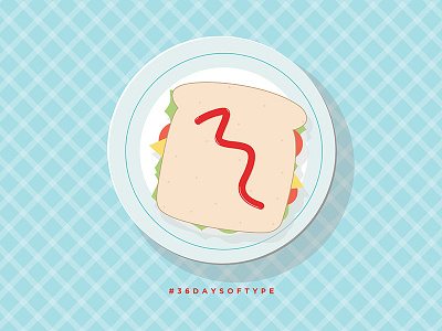36 Days of Type - 3 36days3 36daysoftype breakfast exotic flat illustration number sandwich type typography