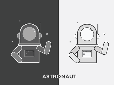 Astronaut - No Data Found astronaut black empty state illustration lineart minimal no data space ui white