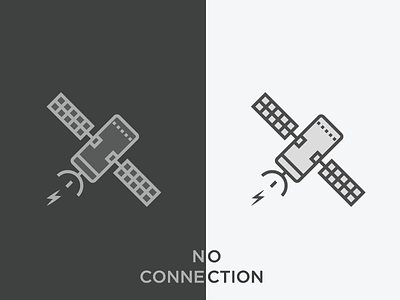 Shuttle - No Internet Connection black empty state illustration lineart minimal no data satelitte space ui white