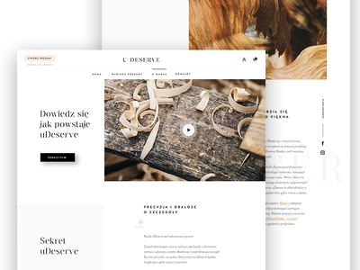 uDeserve - About Page about clean e commerce minimalist modern video web web design web development website white wood