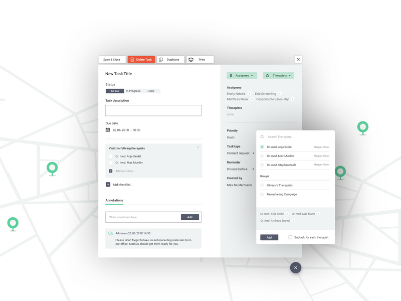 New Task Modal Window app application crm crm portal dasboard data visualization health care modal modal window sales app sales dashboard software task management to do user experience user interface ux web