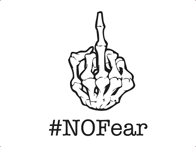 #nofear design finger nofear skate skateboard sticker