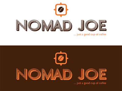 Nomad Joe Coffee caffeine coffee compass design drink logo typography