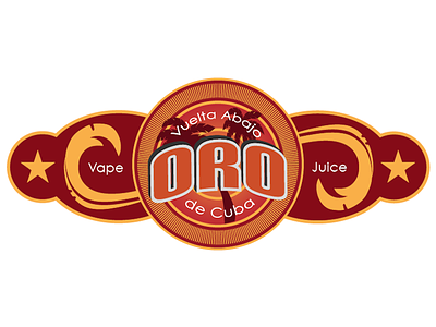 ORO - Vape Juice cuba juice label maroon orange vape