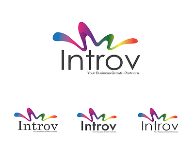 Introv logo concept business colour design finance growth it logo ribbon