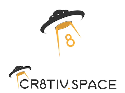 new cr8tivespace logo creative design eight logo rocket space spaceship ufo