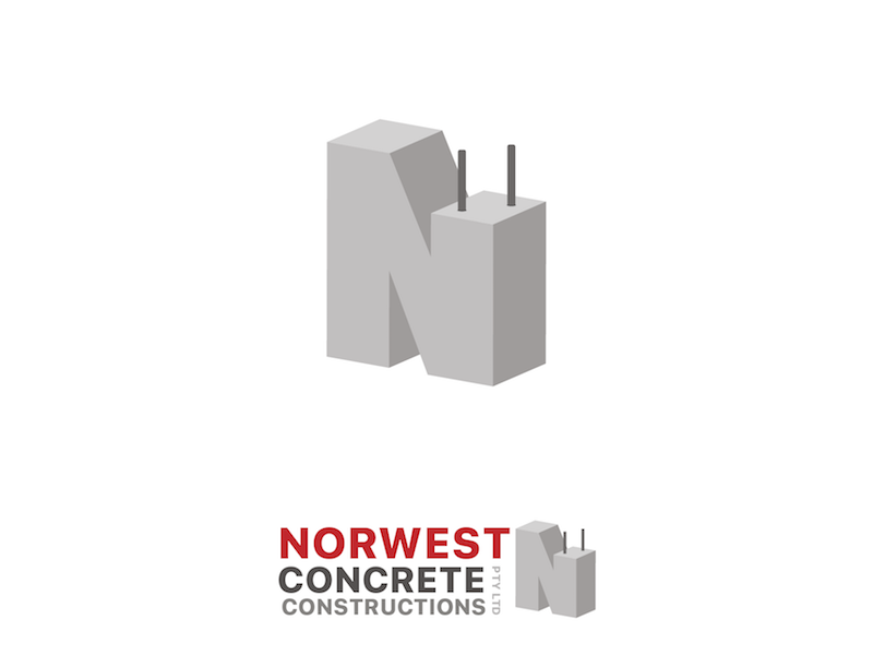 Norwest Concrete logo identity brand building construction concrete design logo