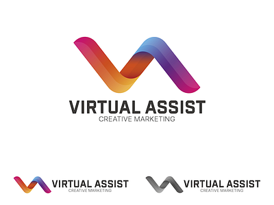 Virtual Assist logo a agency creative design logo mark marketing modern v virtual