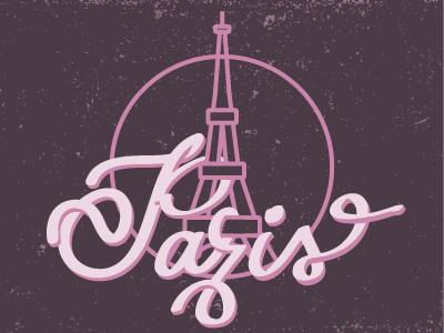 Paris. cities eiffel tower handlettering icon paris wacom